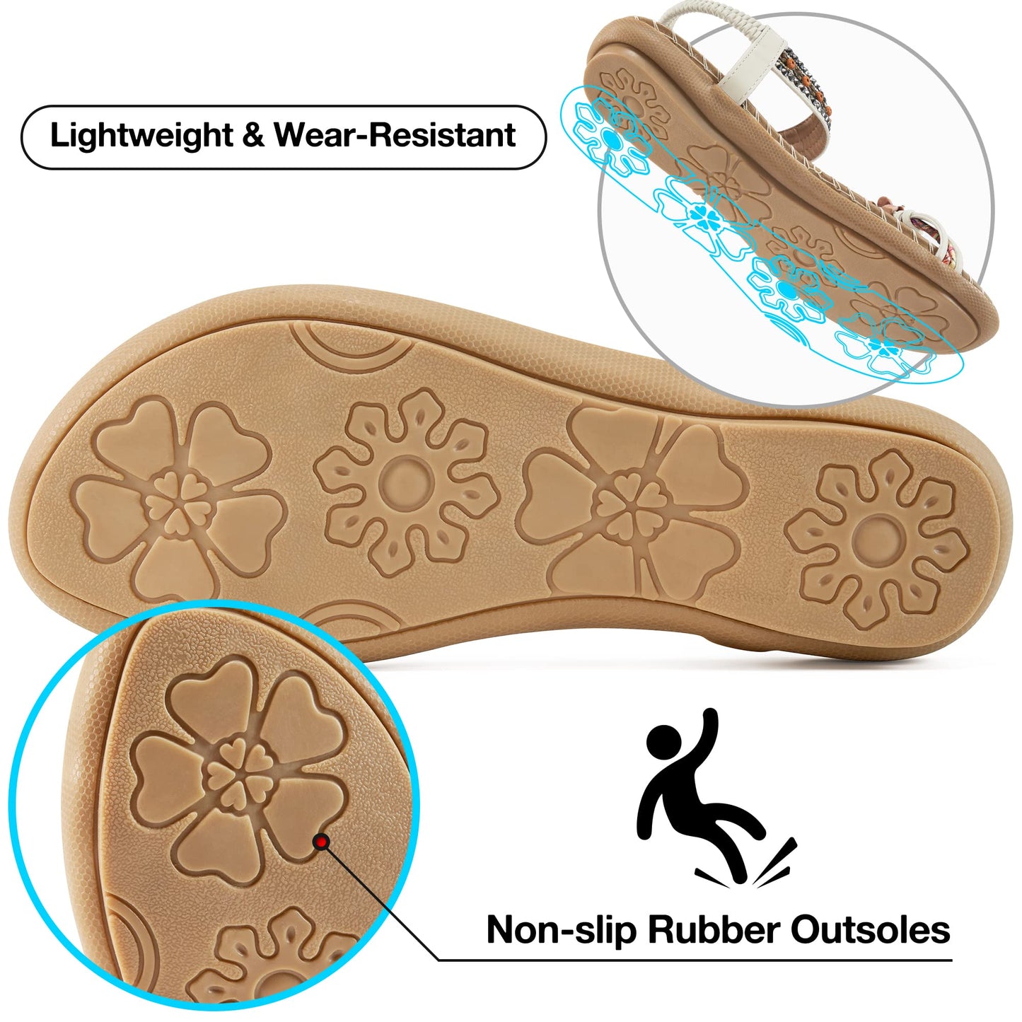 Radhita Casual Ankle Strap Elastic Slip on Beach Sandal