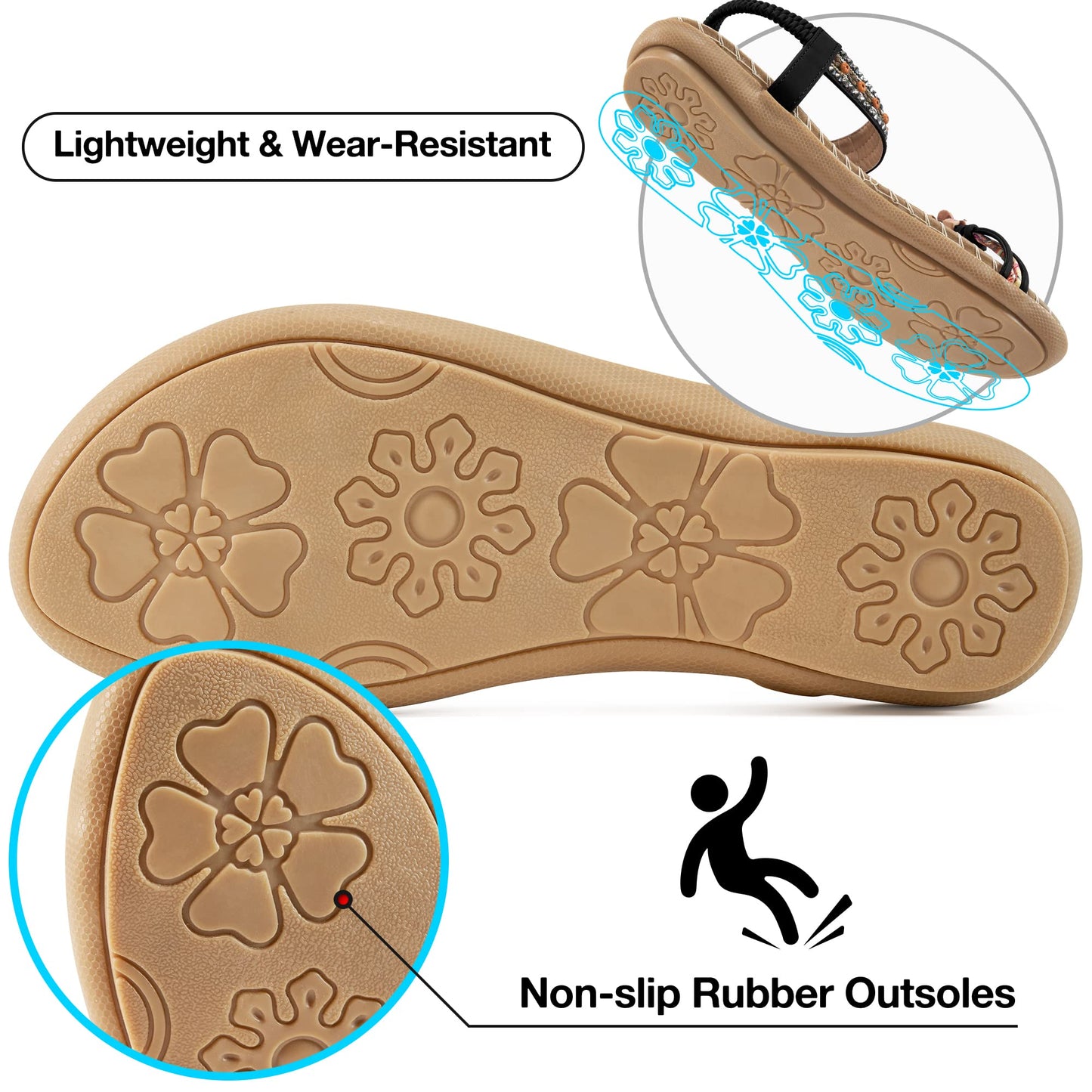 Radhita Casual Ankle Strap Elastic Slip on Beach Sandal
