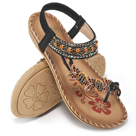 Radhita Casual Ankle Strap Elastic Slip on Beach Sandal