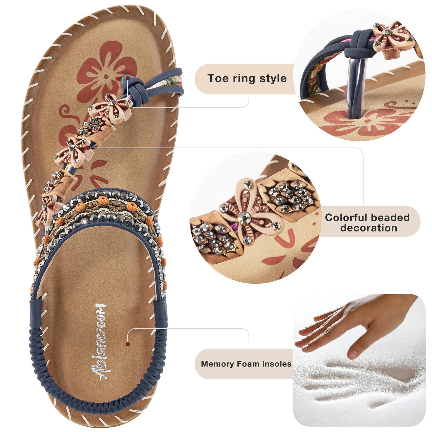 Radhita Casual Ankle Strap Elastic Slip on Beach Sandal