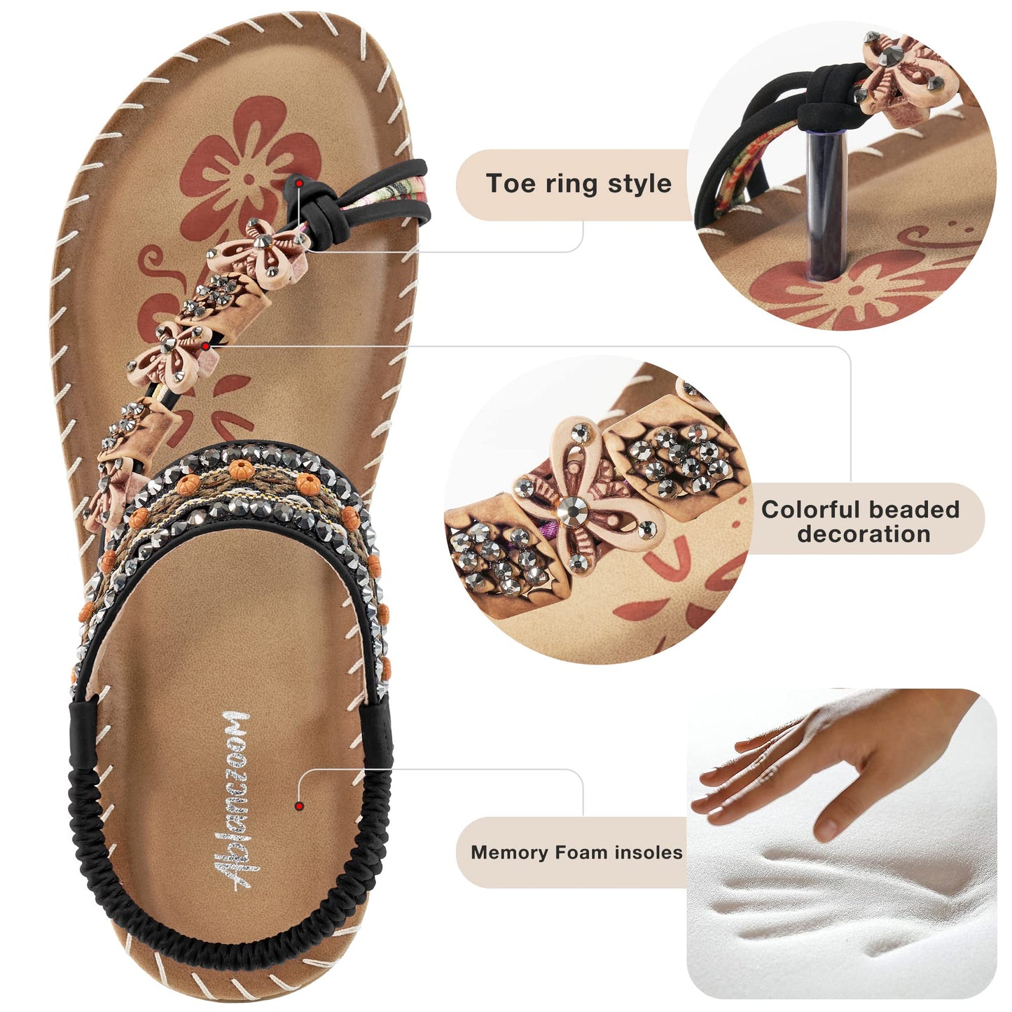Radhita Casual Ankle Strap Elastic Slip on Beach Sandal