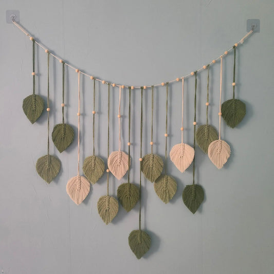 Radhita Macrame Leaf Feather Wall Hanging Decor