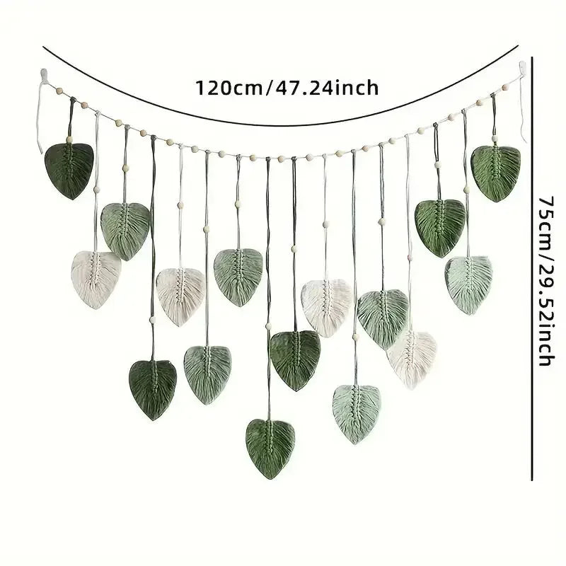 Radhita Macrame Leaf Feather Wall Hanging Decor