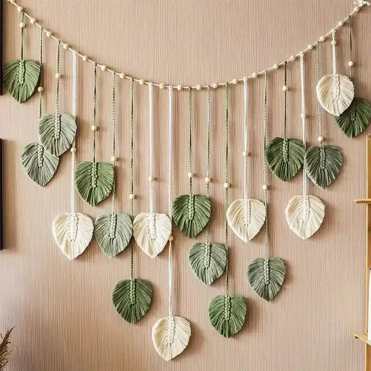 Radhita Macrame Leaf Feather Wall Hanging Decor
