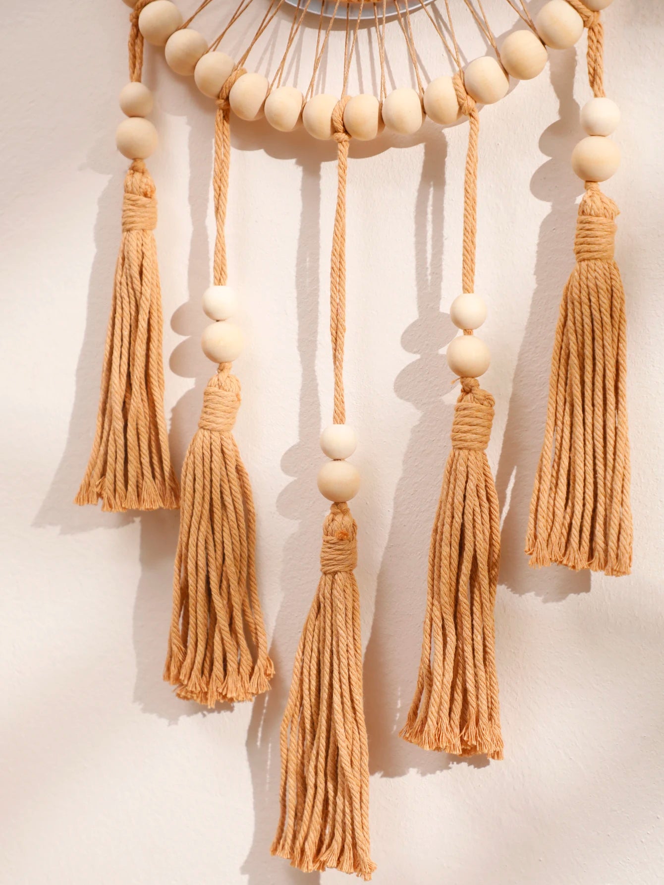 Radhita Macrame Wooden Beads Decorative Mirrors